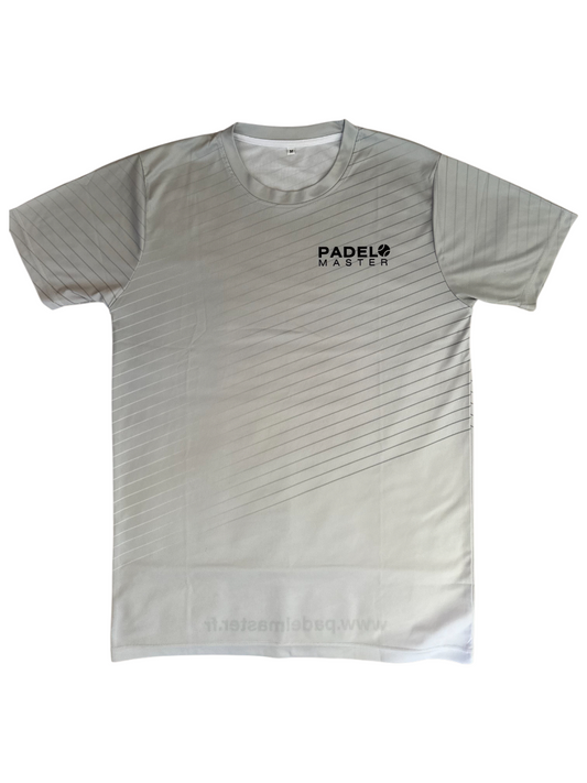 T-SHIRT GRIS & BLANC - LOGO PADEL MASTER 2025