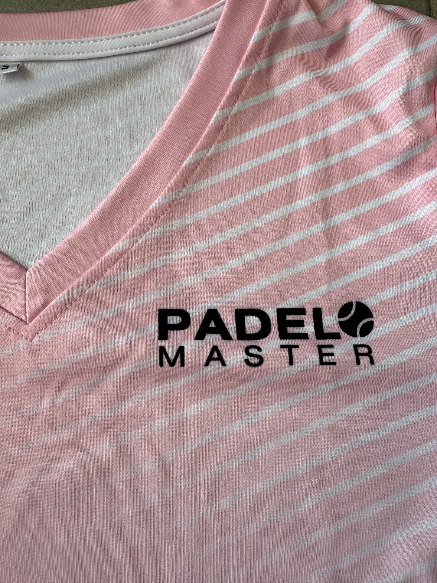 T-SHIRT ROSE & BLANC FEMME - LOGO PADEL MASTER 2025